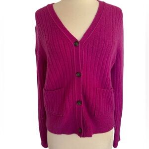 Banana Republic Women’s Magenta Cardigan Sweater Size Small Wool Blend